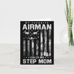 Proud Air Force Step Mum Favourite Airman Flag Cam Card