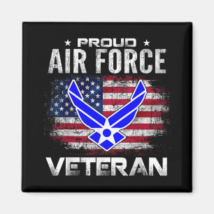 Proud Air Force Veteran With American Flag Gift Ve Magnet