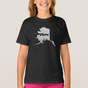 proud Alask State Home Map Outline Rocky Map AK  T-Shirt