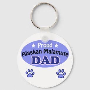 Proud Alaskan Malamute Dad Key Ring