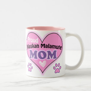 Proud Alaskan Malamute Mom Two-Tone Coffee Mug