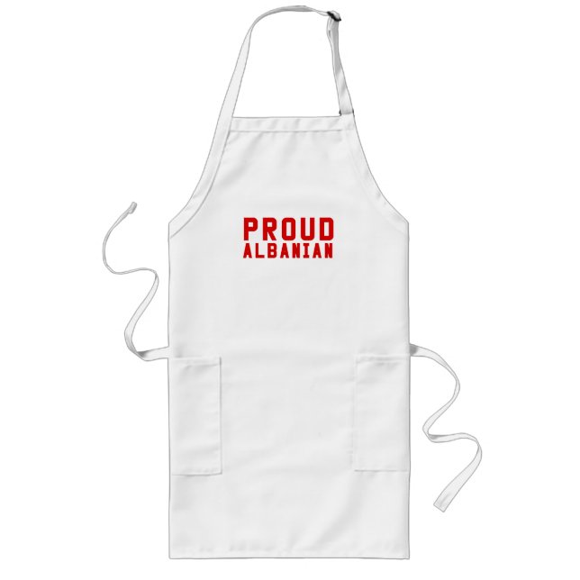 Proud Albanian   Long Apron (Front)