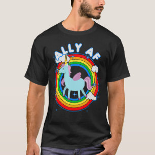 Proud Ally Af Gay Pride Allies Rainbow Pride Flag  T-Shirt