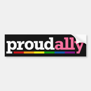 Proud Ally Black Bumper Sticker