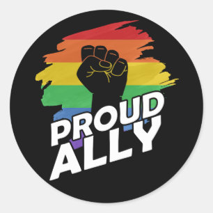 Proud Ally Gay Pride LGBT Gay Lesbian Protest Classic Round Sticker