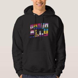 Proud Ally LGBT Gay Flag Pride Rainbow Gay Bisexua Hoodie