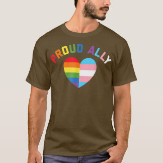 Proud Ally LGBT Rainbow Heart  Gay Pride Month  T-Shirt