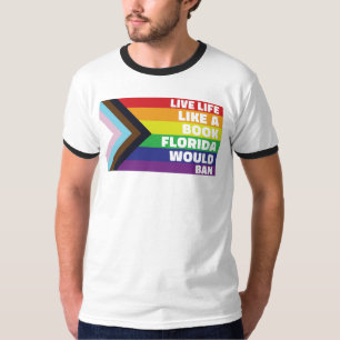 Proud Ally LGBTQ Gay Lesbian Trans Live Like Book T-Shirt