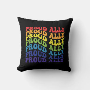 Proud Ally   LGBTQ   Gay Pride   Rainbow Cushion