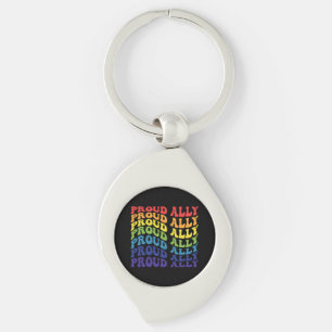 Proud Ally LGBTQ Gay Pride Rainbow Key Ring