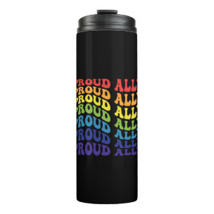 Proud Ally LGBTQ Gay Pride Rainbow Thermal Tumbler