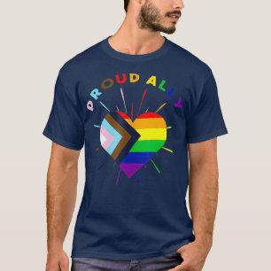 Proud Ally LGBTQ Progress Pride Flag Rainbow T-Shirt