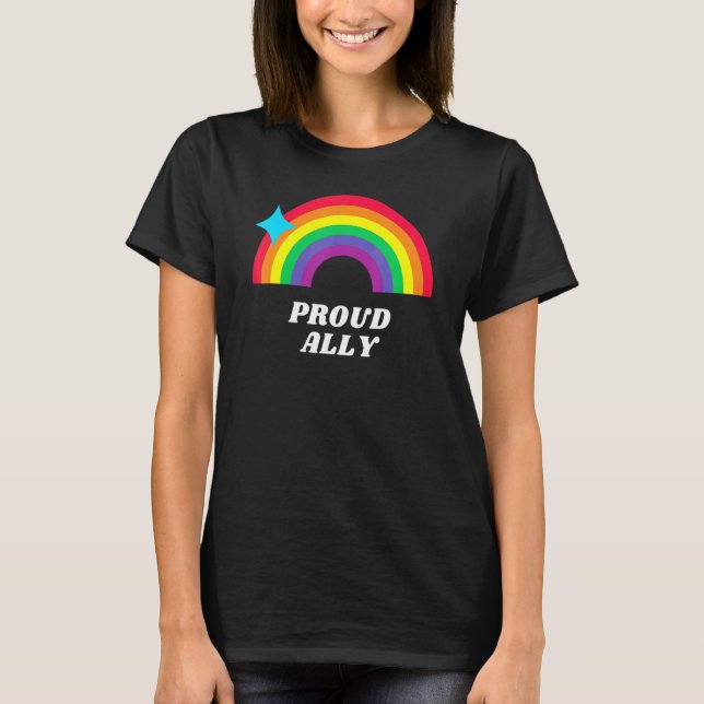 Proud Ally Lgbtq Support Gay Lesbian Awareness Tra T-Shirt (Front)