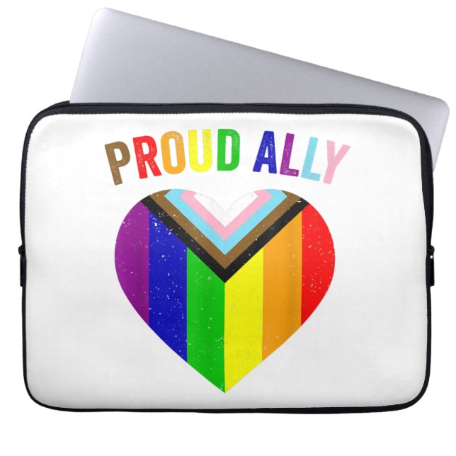 Proud Ally LGBTQAI Gay POC Transgender Pride Flag  Laptop Sleeve (Front)