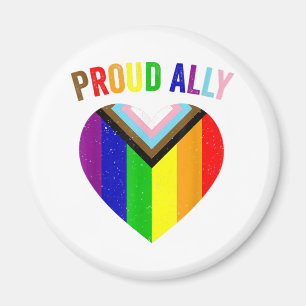 Proud Ally LGBTQAI Gay POC Transgender Pride Flag  Magnet