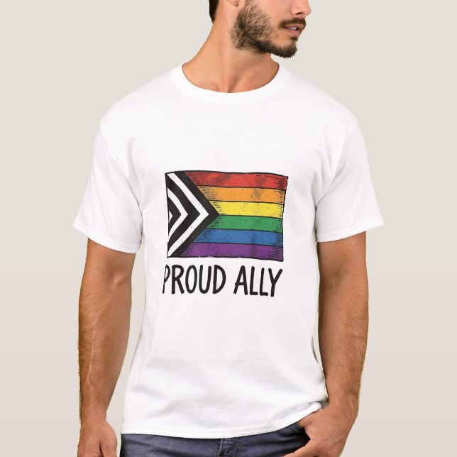 Proud Ally Pride Flag Vector T-Shirt Design_1 (Front)