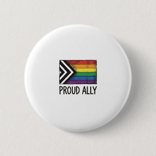 Proud Ally Pride Flag Vector T-Shirt Design_1 6 Cm Round Badge
