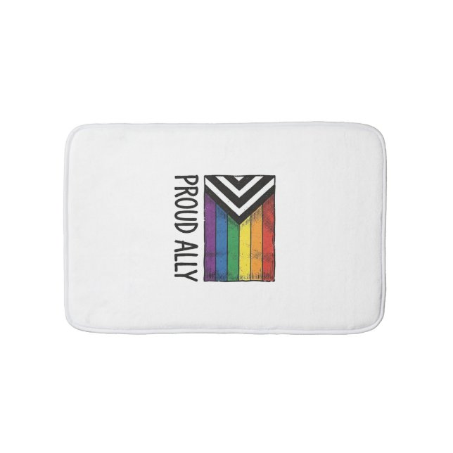Proud Ally Pride Flag Vector T-Shirt Design_1 Bath Mat (Front)