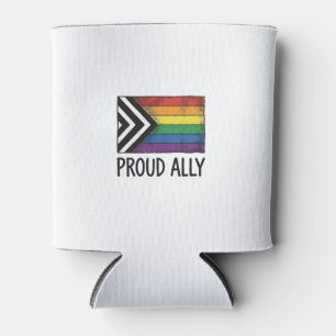Proud Ally Pride Flag Vector T-Shirt Design_1 Can Cooler