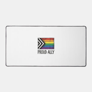 Proud Ally Pride Flag Vector T-Shirt Design_1 Desk Mat