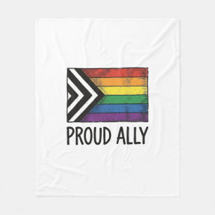 Proud Ally Pride Flag Vector T-Shirt Design_1 Fleece Blanket