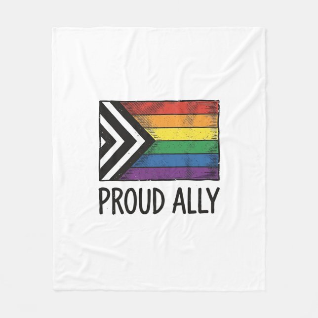 Proud Ally Pride Flag Vector T-Shirt Design_1 Fleece Blanket (Front)