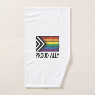 Proud Ally Pride Flag Vector T-Shirt Design_1 Hand Towel