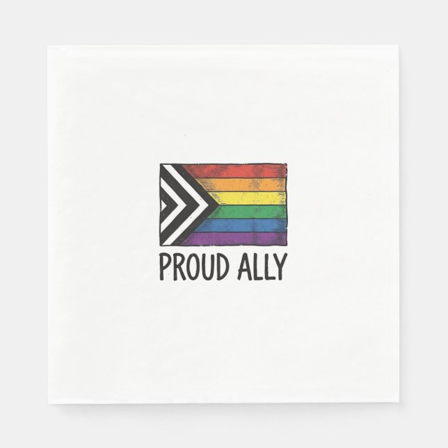 Proud Ally Pride Flag Vector T-Shirt Design_1 Napkin (Front)