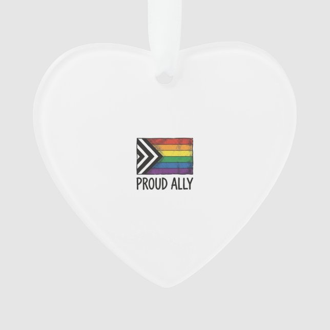 Proud Ally Pride Flag Vector T-Shirt Design_1 Ornament (Front)