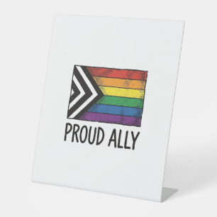 Proud Ally Pride Flag Vector T-Shirt Design_1 Pedestal Sign