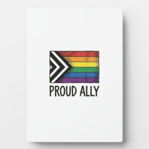 Proud Ally Pride Flag Vector T-Shirt Design_1 Plaque