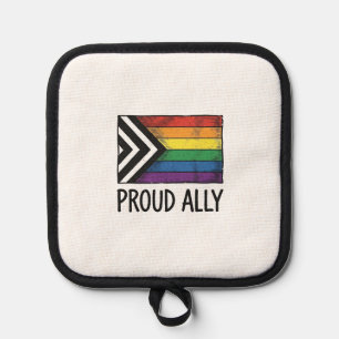 Proud Ally Pride Flag Vector T-Shirt Design_1 Pot Holder