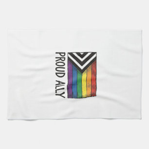 Proud Ally Pride Flag Vector T-Shirt Design_1 Tea Towel