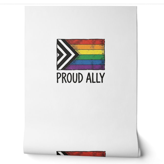 Proud Ally Pride Flag Vector T-Shirt Design_1 Wallpaper (Unrolling)