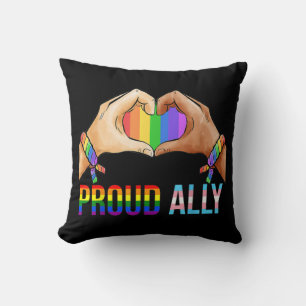 Proud Ally Pride LGBT Transgender Flag Heart Gay L Cushion