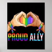 Proud Ally Pride LGBT Transgender Flag Heart Gay L