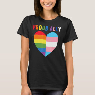 Proud Ally Pride Lgbt Transgender Flag Heart Gay L T-Shirt