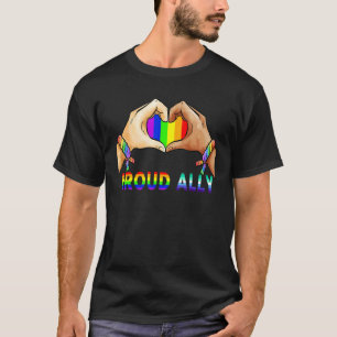 Proud Ally Pride Lgbt Transgender Flag Heart Gay L T-Shirt