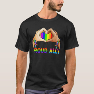 Proud Ally Pride Lgbt Transgender Flag Heart Gay L T-Shirt