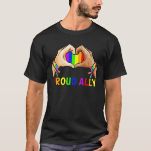 Proud Ally Pride Lgbt Transgender Flag Heart Gay L T-Shirt
