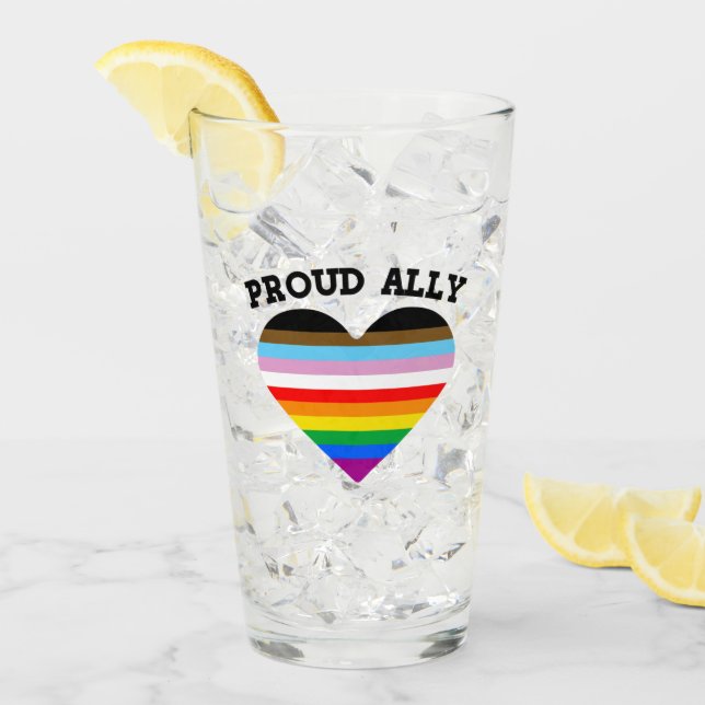 Proud Ally Progress Pride Glass (Front Ice)