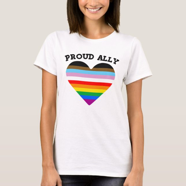 Proud Ally Progress Pride T-Shirt (Front)
