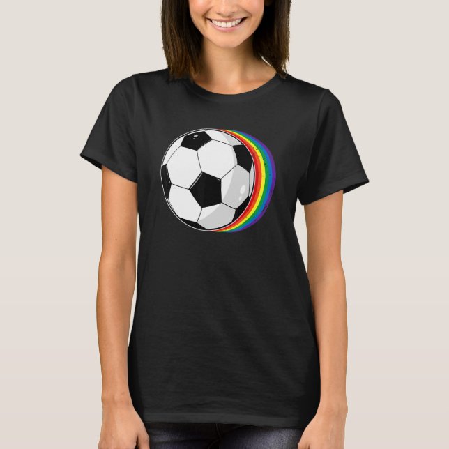 Proud Ally Rainbow Colour Soccer  Ideas Lgbt Q Gay T-Shirt (Front)