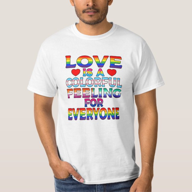 Proud Ally Rainbow Flag Gay T-Shirt (Front)