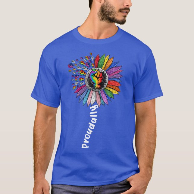 Proud Ally Sunflower Fistrans Gay LGBTQ Pride Mont T-Shirt (Front)