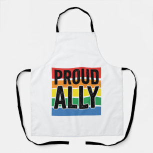 Proud Ally Vintage Pride Support Shirt Design_1 Apron