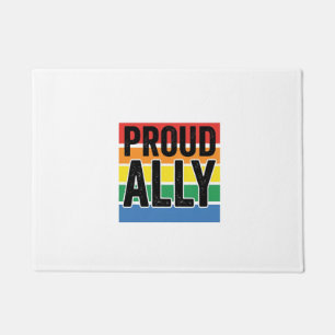 Proud Ally Vintage Pride Support Shirt Design_1 Doormat