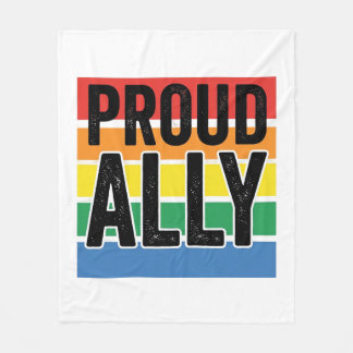 Proud Ally Vintage Pride Support Shirt Design_1 Fleece Blanket
