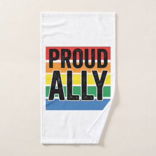 Proud Ally Vintage Pride Support Shirt Design_1 Hand Towel