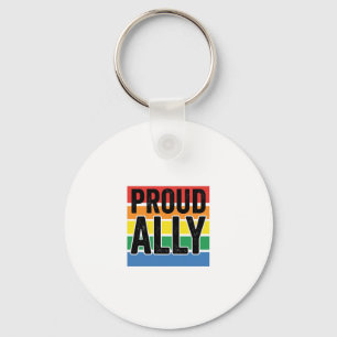 Proud Ally Vintage Pride Support Shirt Design_1 Key Ring